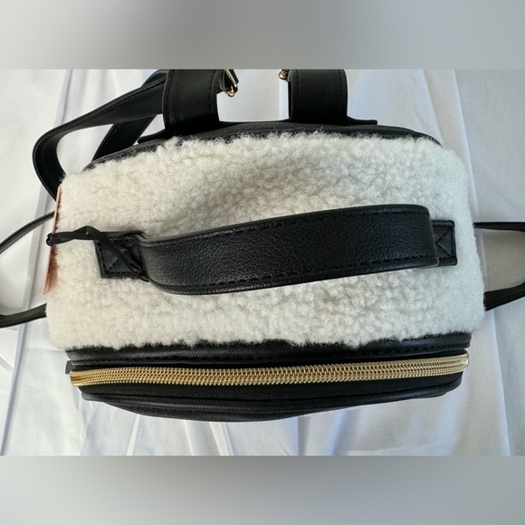 NEW Juicy Couture Black & White Shearling Flashback Backpack - Picture 4 of 9